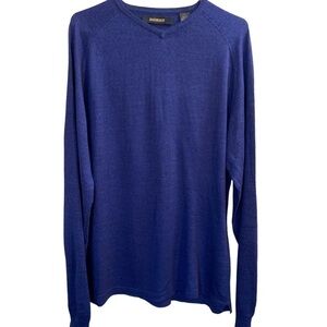 𝅺BACHRACH Silk Pullover Size Large Blue Long Sleeve